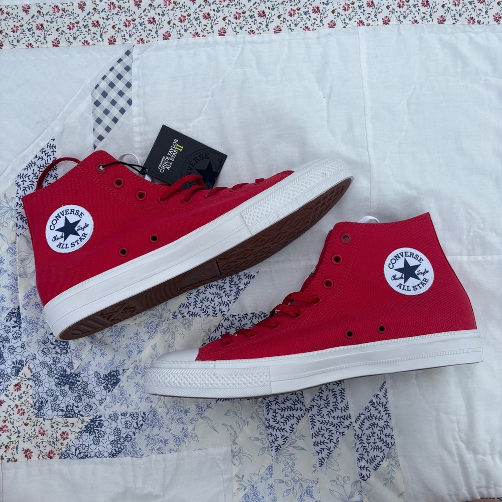 NWT Converse Chuck Taylor All Star II Red High Top Mens 13 Sneakers
